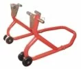 BIKETEK FRONT PADDOCK STAND SERIES 3, RED WITH UNDER-FORK-ADAPTORS: LIFTS and STANDS