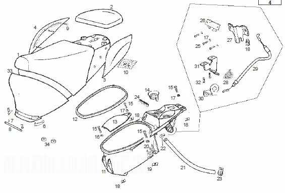 Seat - Helmet Carrier Derbi Predator 50 Lc 1998