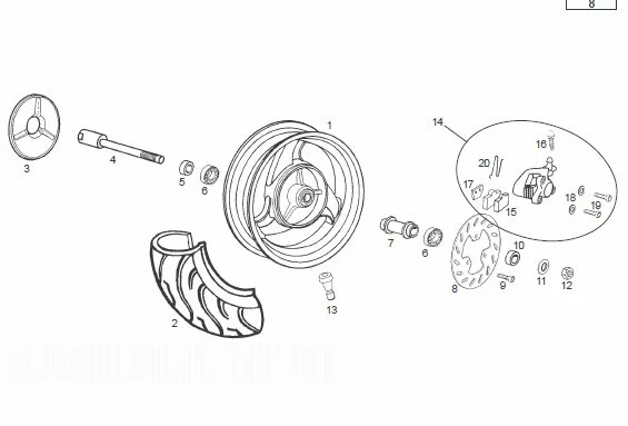 Front Wheel Derbi Predator 50 Lc 2000