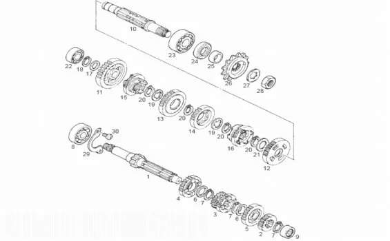 Transmission Derbi GPR125 Racing E2 2004