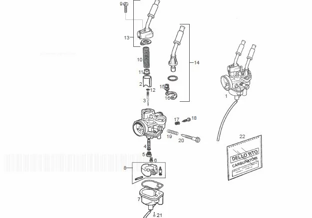Carburetor Derbi GPR50 Nude E2 2007