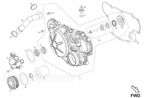 Clutch Cover Derbi GPR125 E3 2009-10
