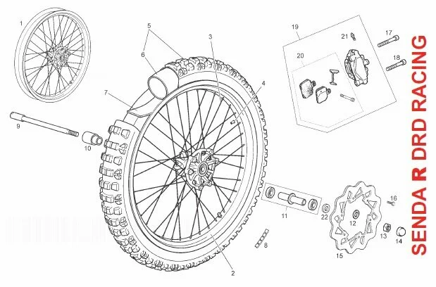 Front Wheel Derbi Senda 125 R Drd Racing E3 2009