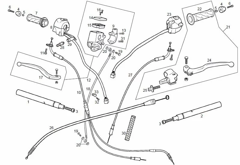 Handlebar And Controls Derbi GPR50R E2 2006