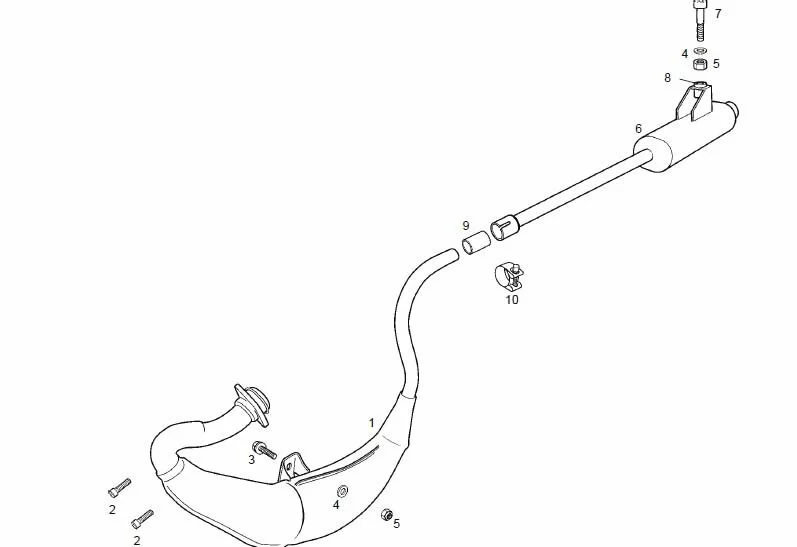Exhaust Pipe And Muffler Derbi GPR50R E2 2006