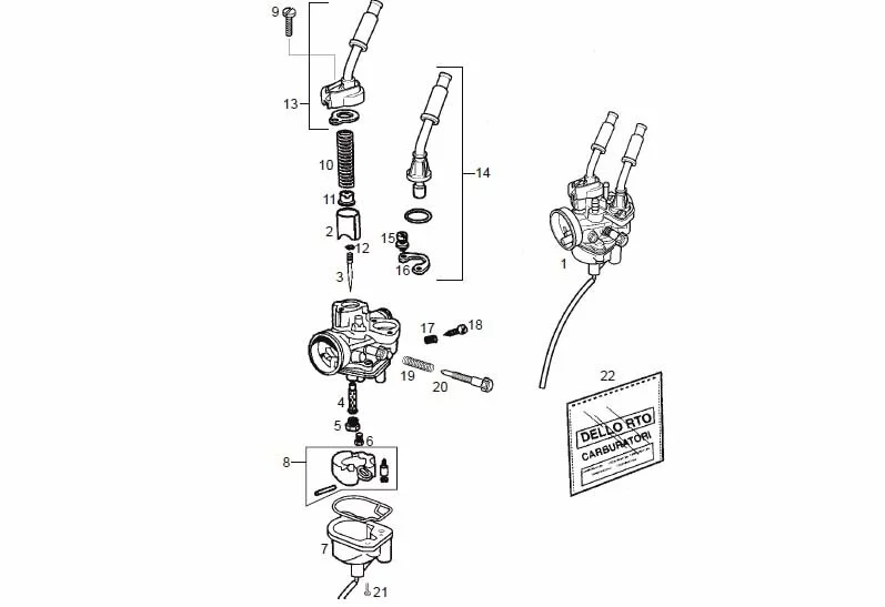 Carburettor Derbi GPR50R E2 2006