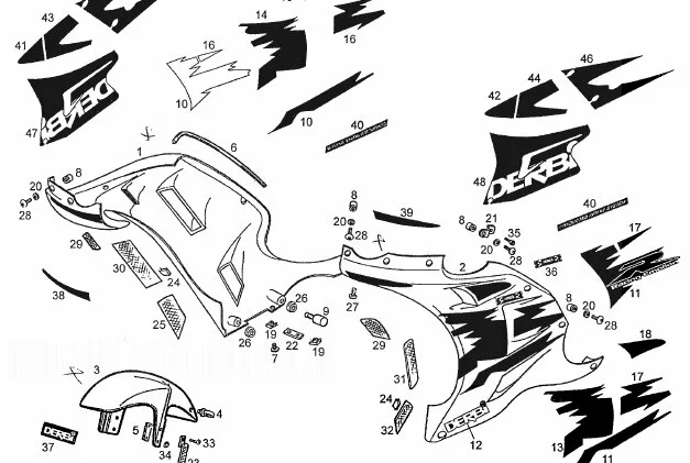 Side Fairing Derbi GPR50R 1997-00