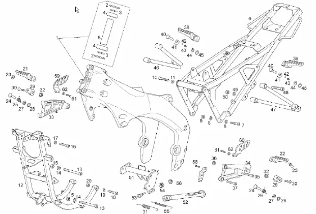 Frame Derbi GPR125 Racing 4T 2009-2013