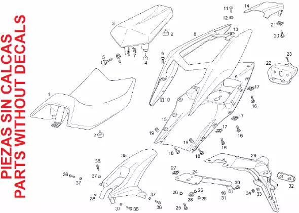 Saddle Derbi GPR125 Racing 4T 2009-2013